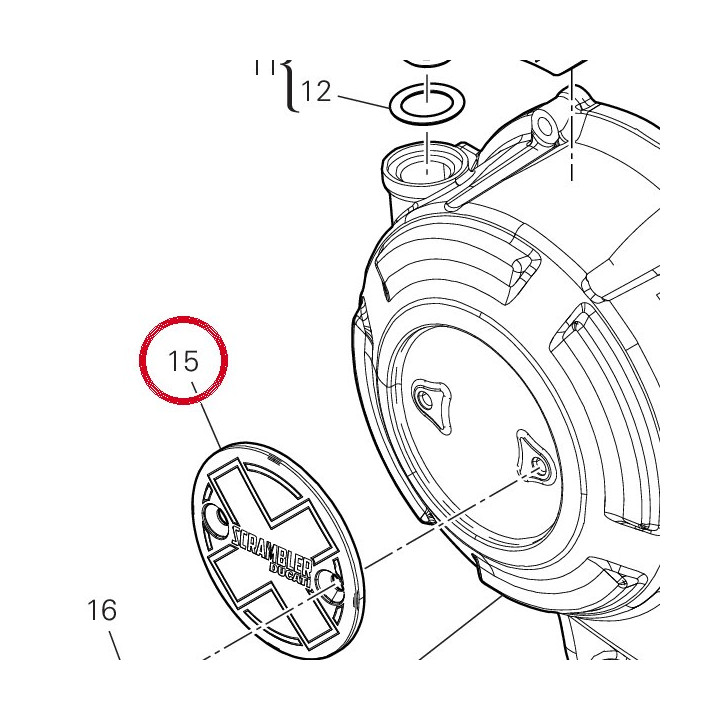 Timing check cover - M20B — réf. 24717501A | Ducati Store