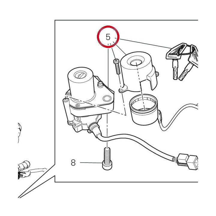 Commutateur À clé 65220391B — réf. 65220391B | Ducati Store