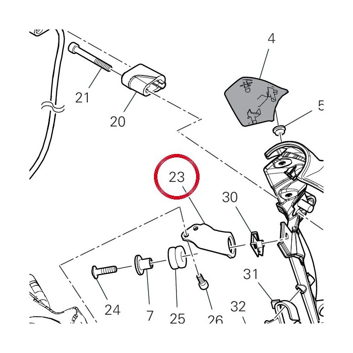 Bride gauche 8301M821AA — réf. 8301M821AA | Ducati Store