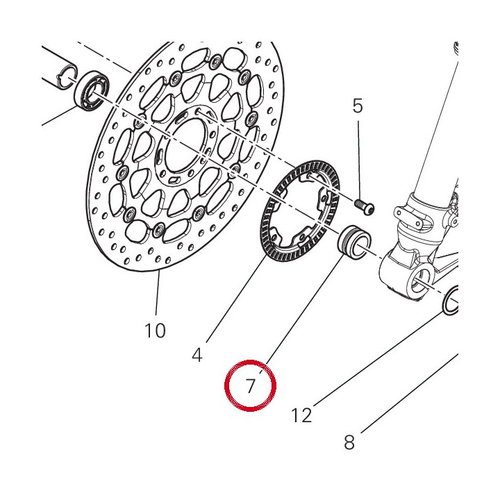 Entretoise gauche. — réf. 71316441AA | Ducati Store
