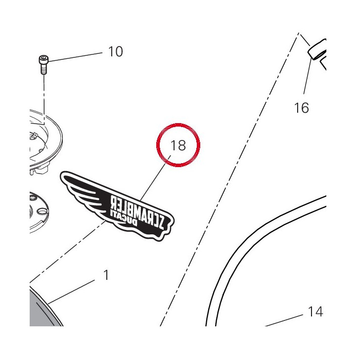 Decalcomanie gauche — réf. 4381H151A | Ducati Store