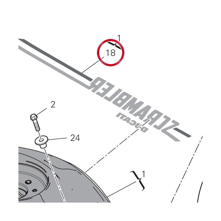 Decalcomanie gauche — réf. 4381L141A | Ducati Store