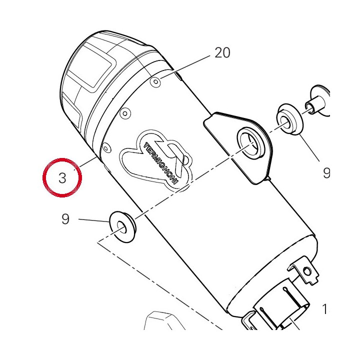 Silencieux 96424571AA — réf. 96424571AA | Ducati Store