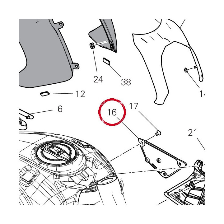 Couvercle gauche cadre — réf. 460PS801AA | Ducati Store