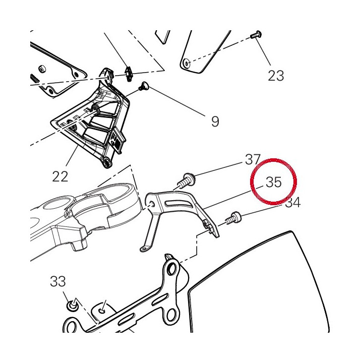 Bride gauche 97111681AA — réf. 97111681AA | Ducati Store