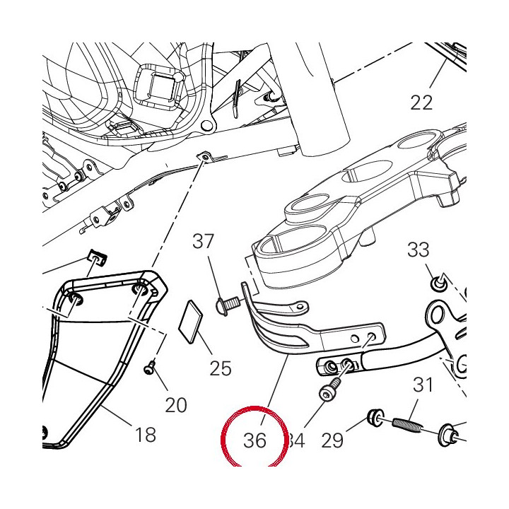 Bride droite 97111691AA — réf. 97111691AA | Ducati Store