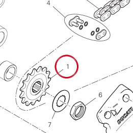 Pignon chaîne D15 44910681A — réf. 44910681A | Ducati Store