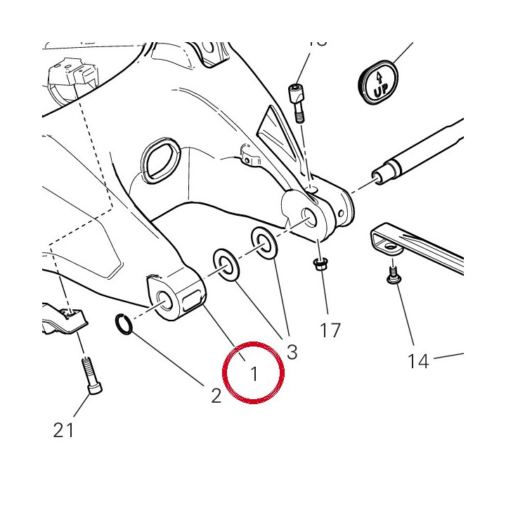 Bras oscillant arrière — réf. 37012462AA | Ducati Store