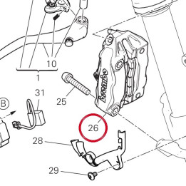 Étrier frein avant droite — réf. 61041302C | Ducati Store