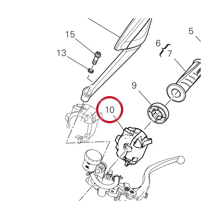 Commutateur gauche 65110242D — réf. 65110242D | Ducati Store