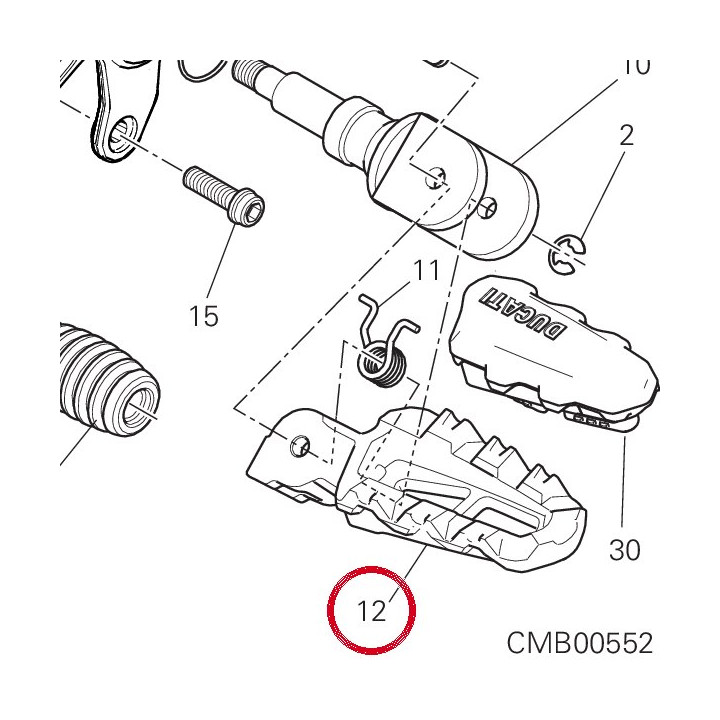 Repose-Pieds gauche — réf. 46410601AA | Ducati Store