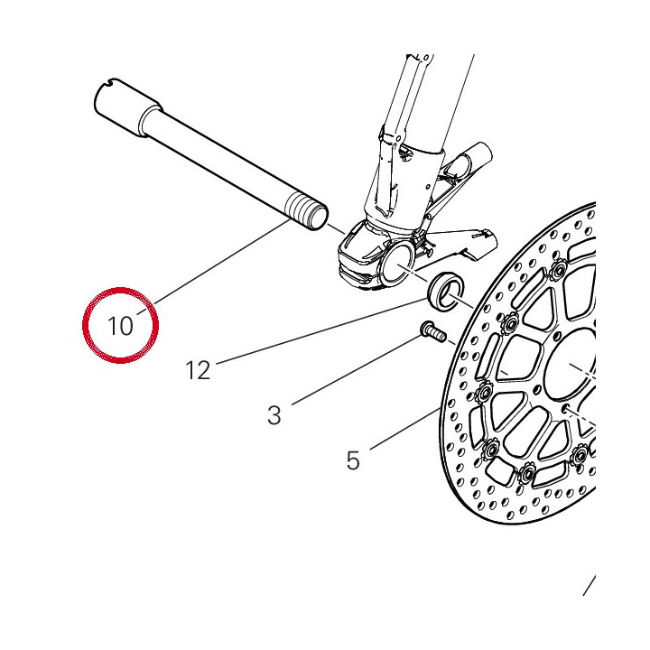 Pivot roue avant 81910842AA — réf. 81910843AA | Ducati Store