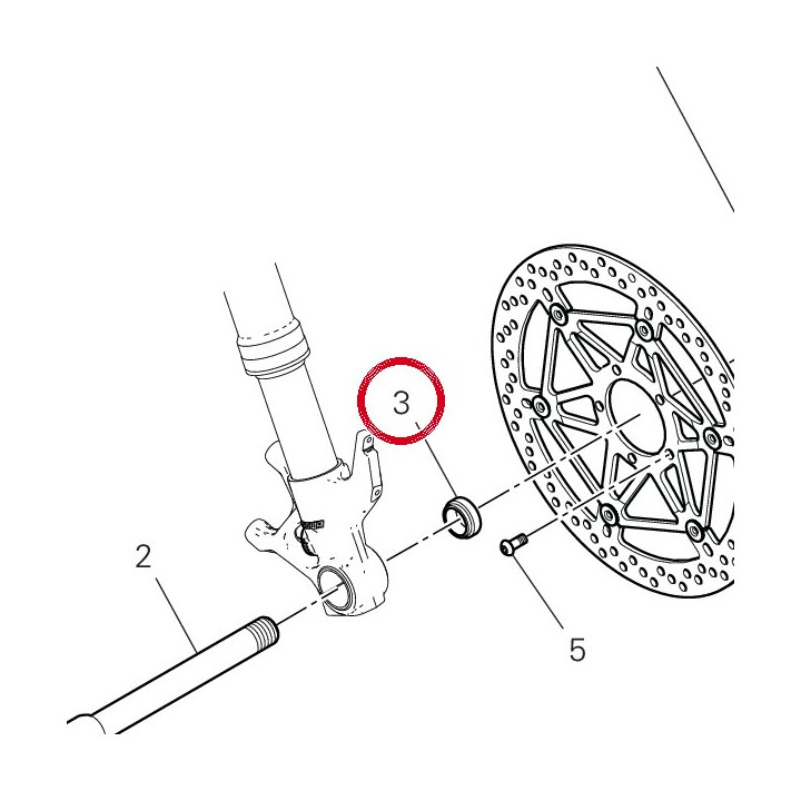Entretoise droit 71413261AA — réf. 71413261AA | Ducati Store