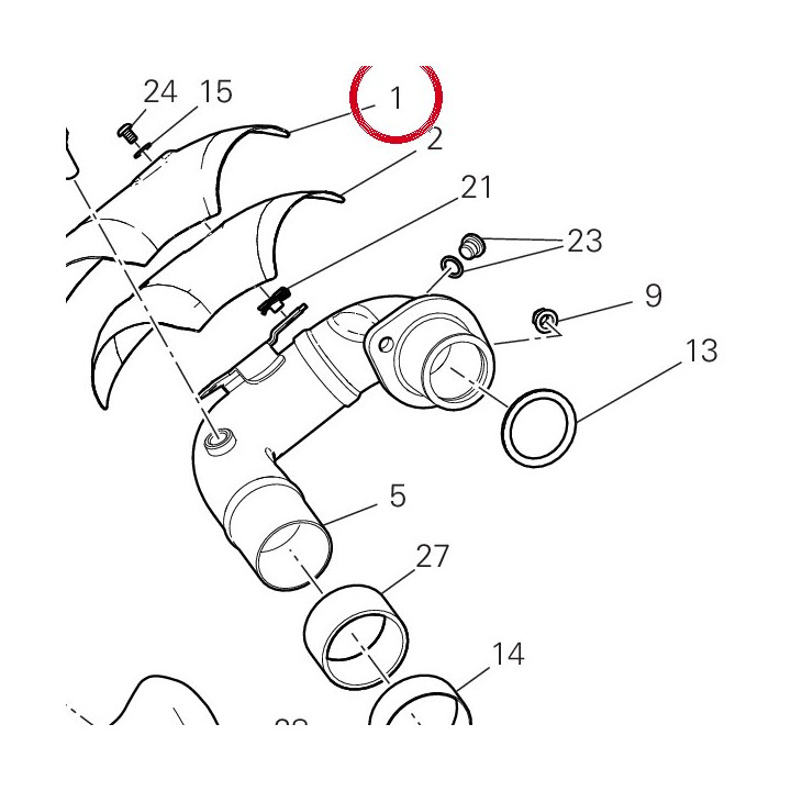 Pare-Chaleur tuyau — réf. 4601G271A | Ducati Store