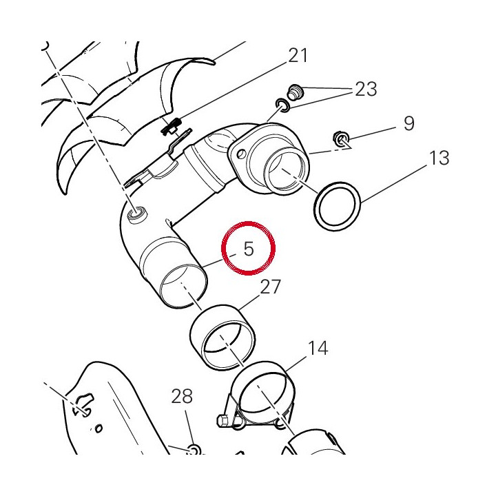 Tuyau échappement vertical — réf. 57115091BA | Ducati Store