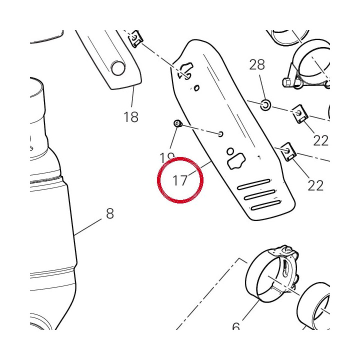 Pare-Chaleur inférieur — réf. 4601G991BB | Ducati Store