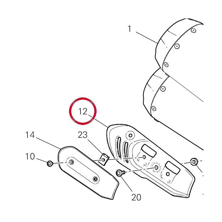Pare-Chaleur inférieur — réf. 4601H831AB | Ducati Store