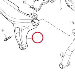 Cadre arrière droit — réf. 47111551AB | Ducati Store