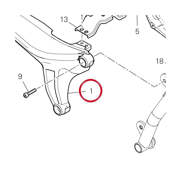 Cadre arrière droit — réf. 47111551AB | Ducati Store