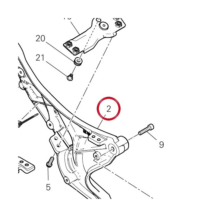 Cadre arrière gauche — réf. 47111561AB | Ducati Store