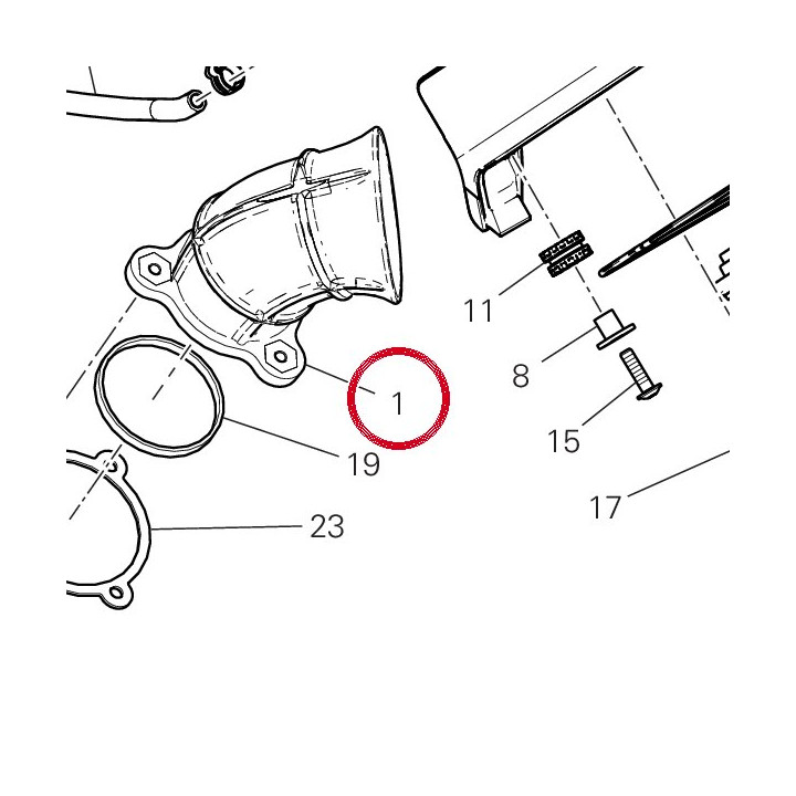 Entonnoir venturi prise air — réf. 13510541A | Ducati Store