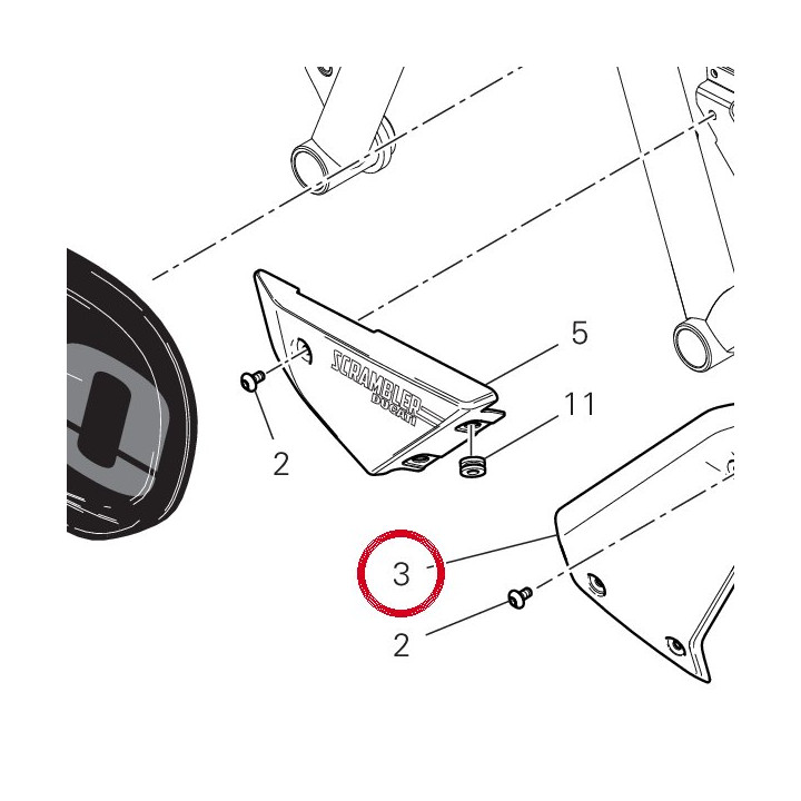 Couvercle droit 4601G101AC — réf. 4601G101AC | Ducati Store