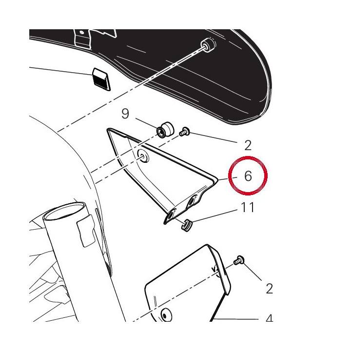 Calotte gauche 4601G341BE — réf. 4601G341BE | Ducati Store