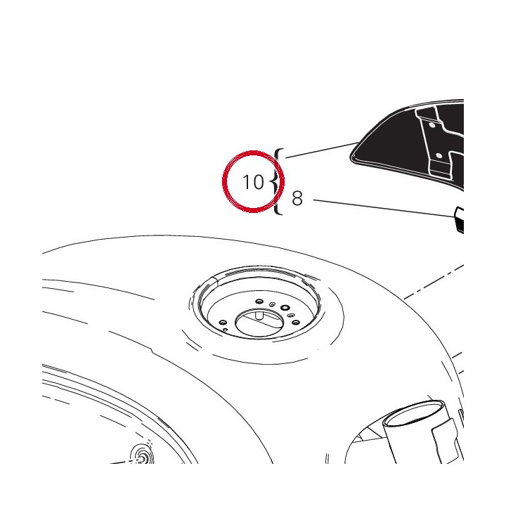 Calotte gauche R╘servoir — réf. 48019141AE | Ducati Store