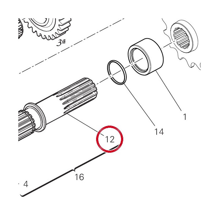 Arbre secondaire 14911191A — réf. 14911191A | Ducati Store