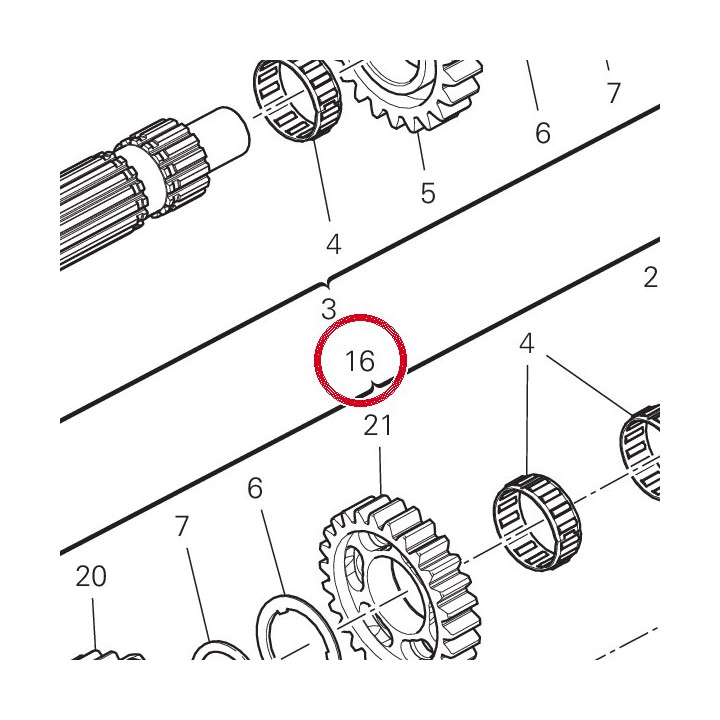 Arbre secondaire complet — réf. 15021972A | Ducati Store