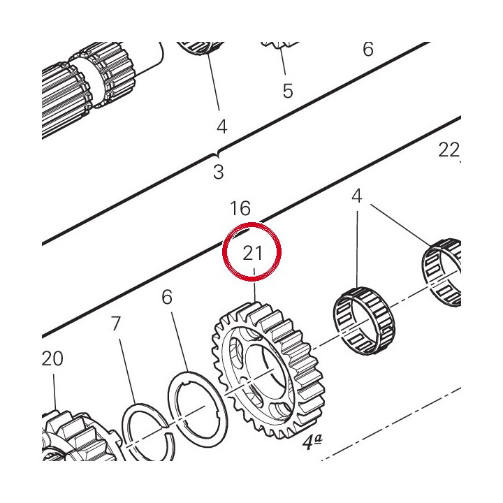 Engrenage entraine 4Eme — réf. 17214621A | Ducati Store