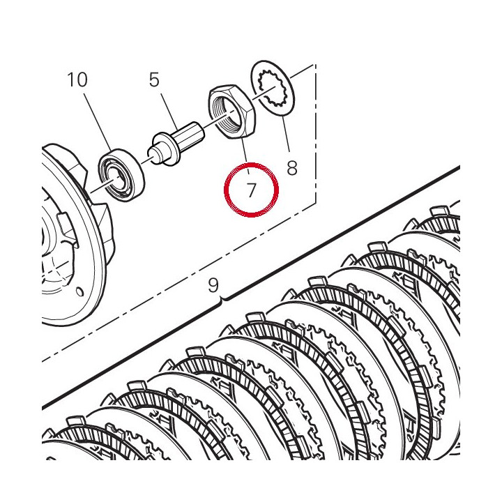 Écrou M25X1,5 75010071E — réf. 75010071E | Ducati Store