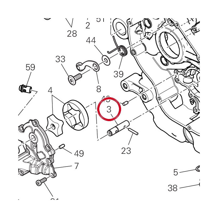 Arbre de commande pompe ╖ — réf. 14710951B | Ducati Store
