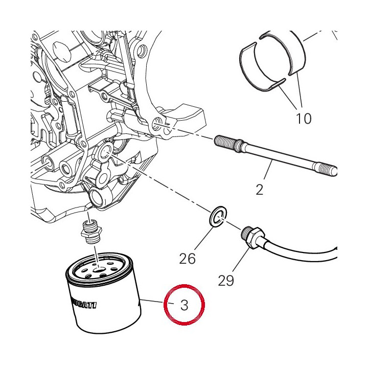 Filtre à huile 44440039A — réf. 44440031C | Ducati Store