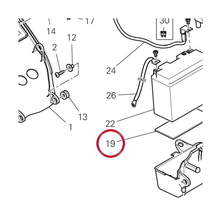 Moquette batterie 86611921A — réf. 86611921A | Ducati Store