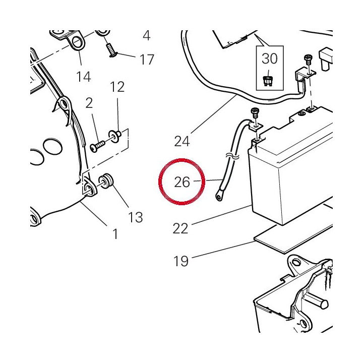 Câble masse batterie — réf. 51310782B | Ducati Store