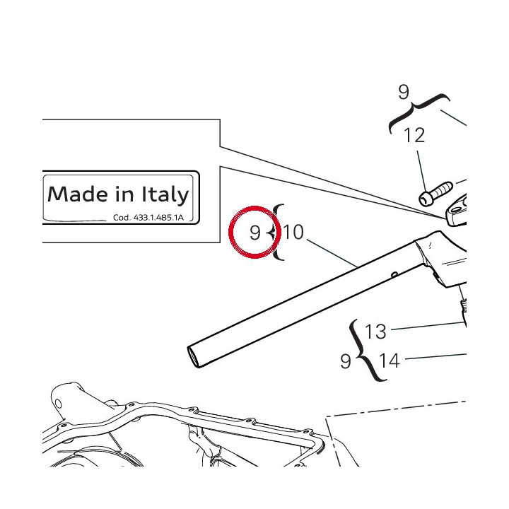 Tête de direction — réf. 34122181BA | Ducati Store