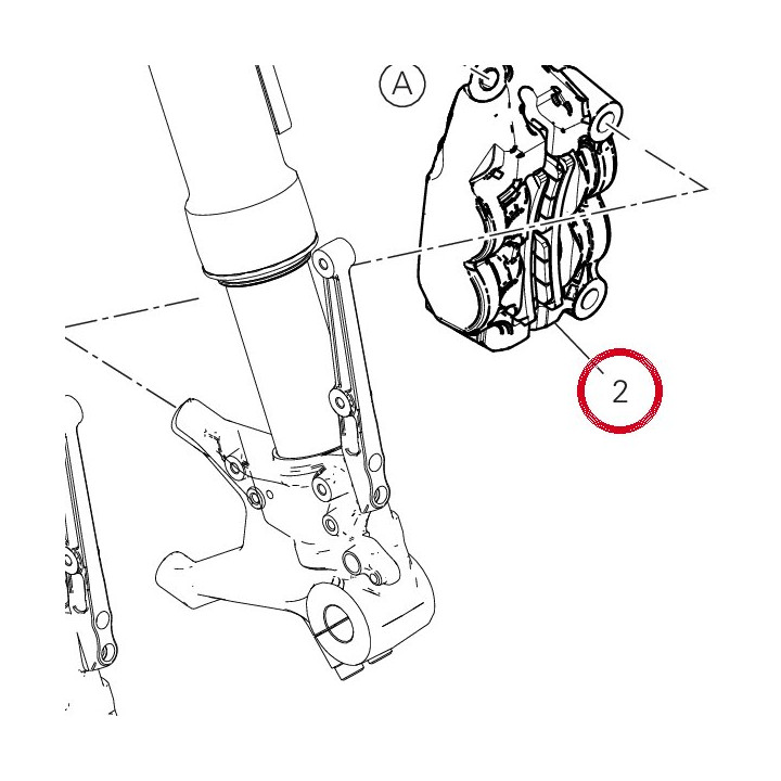 Étrier frein avant gauche — réf. 61042271A | Ducati Store