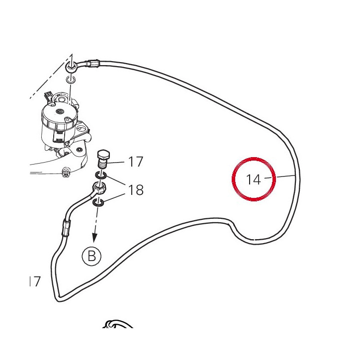 Durite maître cylindre av — réf. 61812183A | Ducati Store