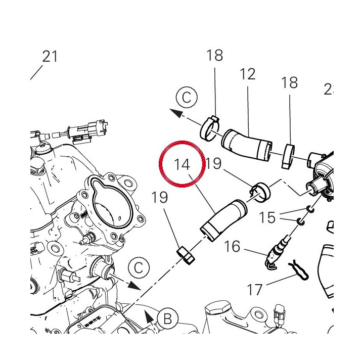 Manchon 80012791A — réf. 80012791A | Ducati Store