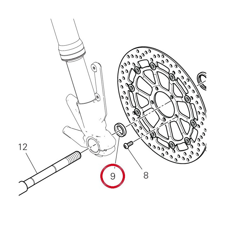 Entretoise droit 7131E591AA — réf. 7131E591AA | Ducati Store