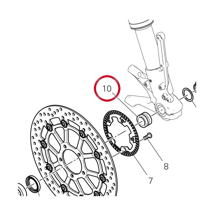 Entretoise gauche. — réf. 7131F371AA | Ducati Store