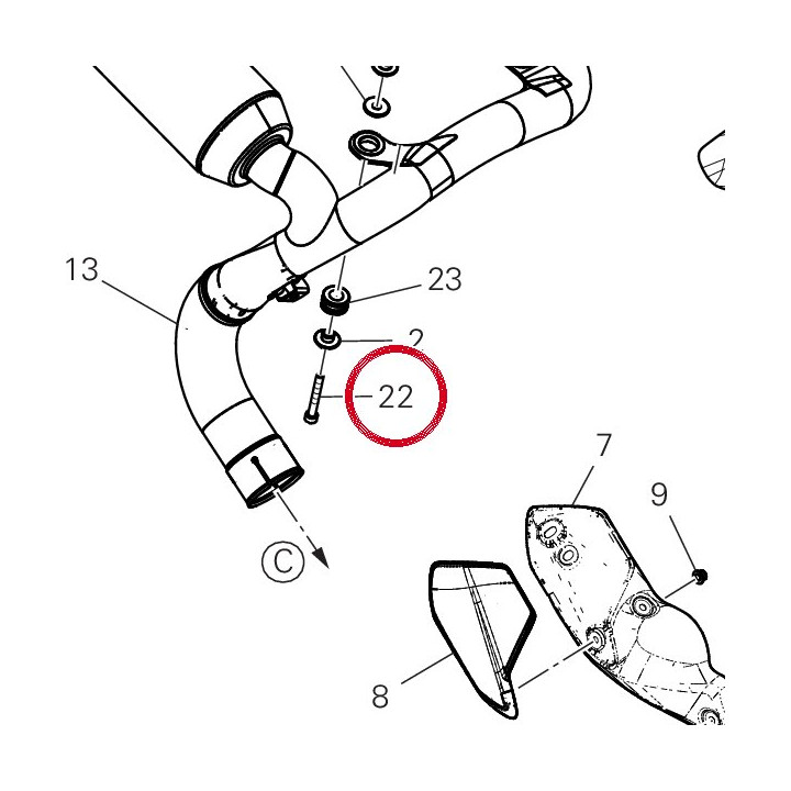 Vis tcei M6X45 77150748B — réf. 77150748B | Ducati Store