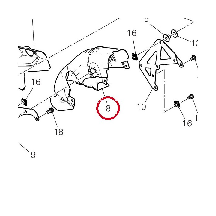 Pare-Chaleur tuyau — réf. 4601R561A | Ducati Store