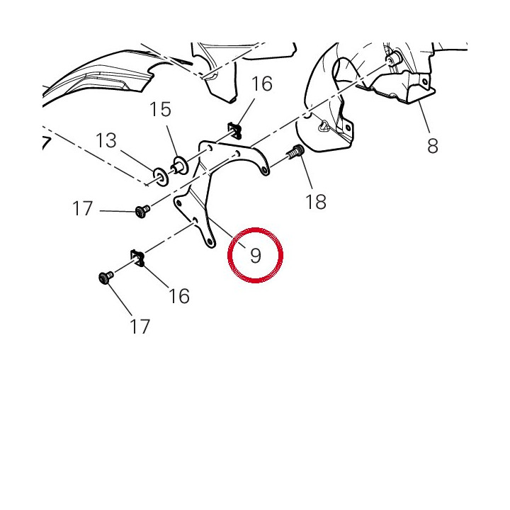 Bride droite 8301P311A — réf. 8301P311A | Ducati Store