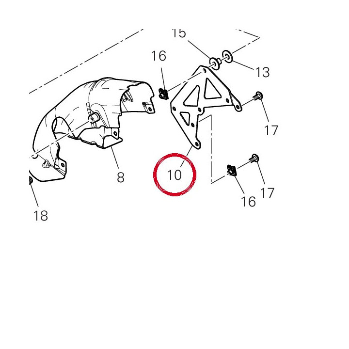 Bride gauche 8301P321A — réf. 8301P321A | Ducati Store