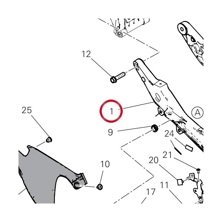 Cadre arrière droit — réf. 47112381AA | Ducati Store