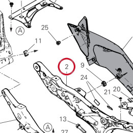Cadre arrière gauche — réf. 47112391AA | Ducati Store