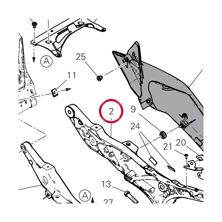 Cadre arrière gauche — réf. 47112391AA | Ducati Store