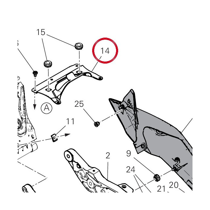 Plaque supérieure — réf. 8301P481BA | Ducati Store
